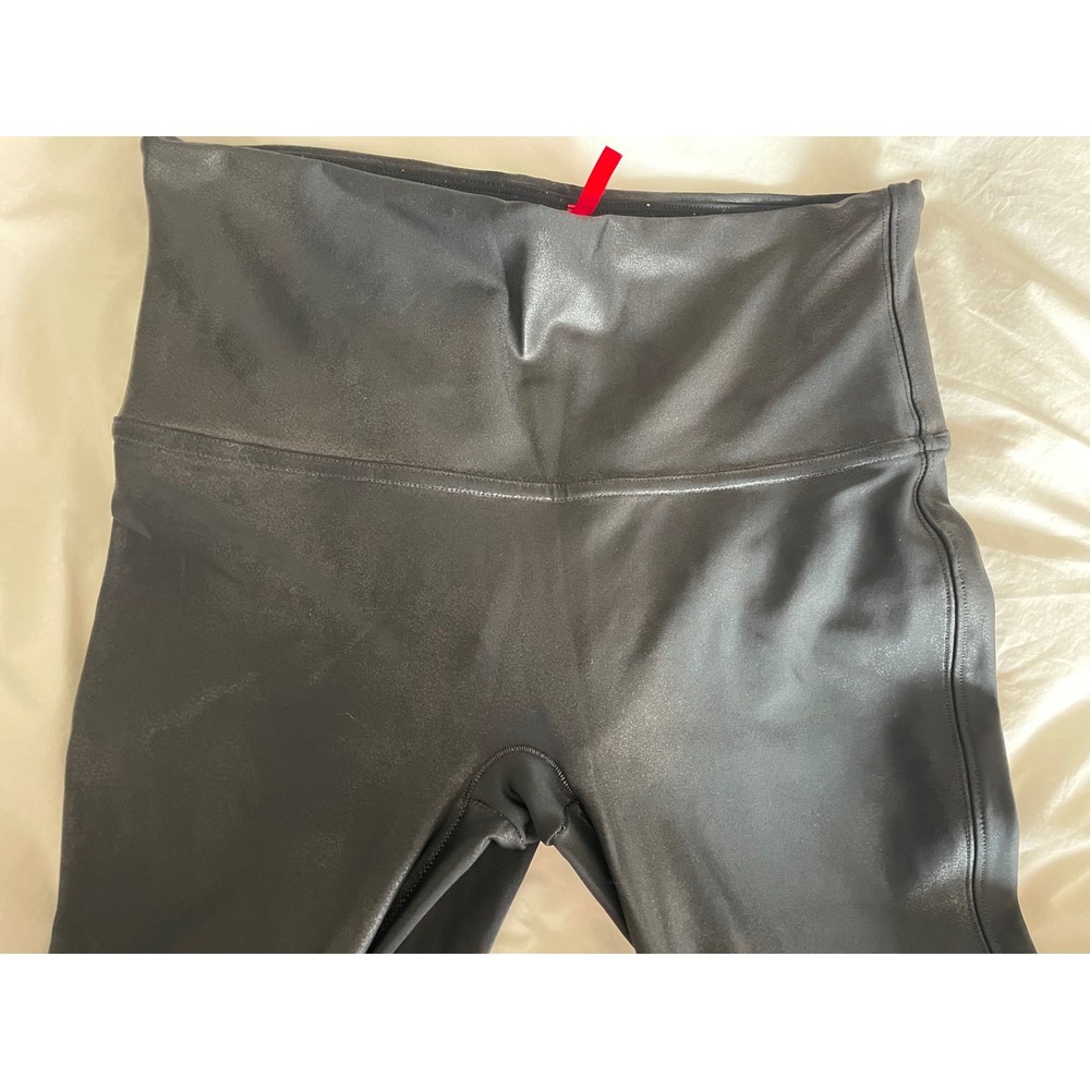 Spanx Faux Leather Leggings Black High Rise- Size Large